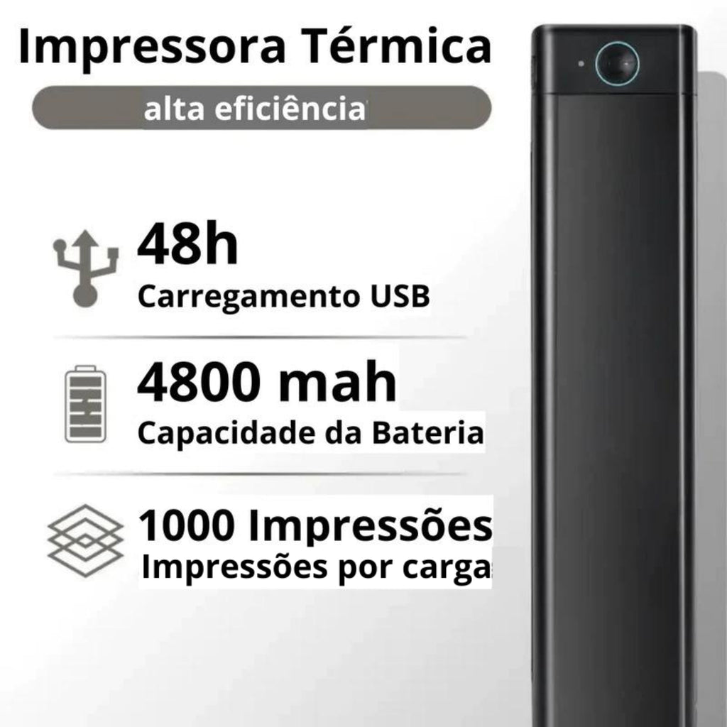 BluPrinter™ - Impressora Térmica Portátil + (Refil de Papel e Brinde Surpresa)
